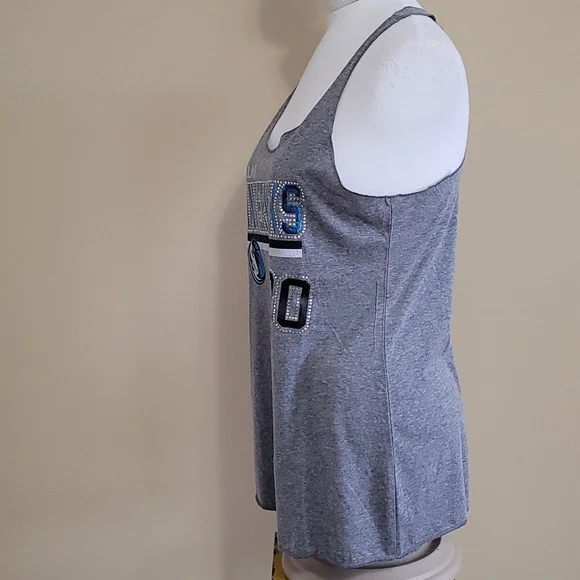 NEW Dallas Mavericks NBA Gameday Couture Womens Racerback Tank Heather Grey Medm - Picture 9 of 11